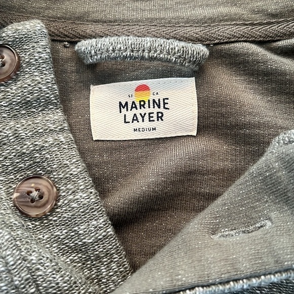 Marine Layer Clayton Long Sleeve Henley SZ M - Picture 5 of 6